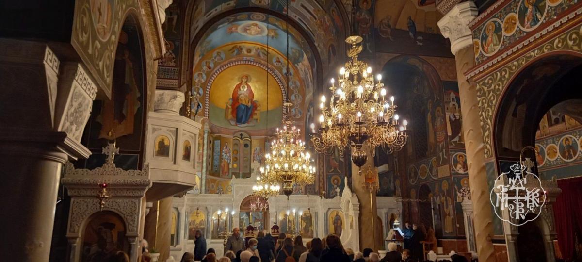 Η Α ΣΤΑΣΗ ΤΩΝ ΧΑΙΡΕΤΙΣΜΩΝ ΠΡΟΣ ΤΗΝ ΥΠΕΡΑΓΙΑ ΘΕΟΤΟΚΟ ΣΤΟΝ ΙΕΡΟ ΝΑΟ ΚΟΙΜΗΣΕΩΣ ΘΕΟΤΟΚΟΥ ΚΑΙΣΑΡΙΑΝΗΣ